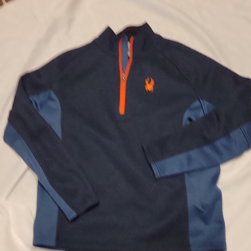 Spyder Blue Pullover with Coral Accent..Says XL But Looks Like Men's Med.